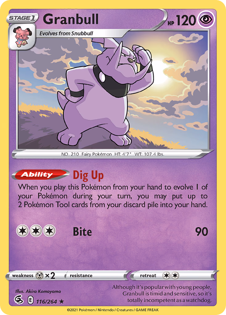 Granbull Pokemon card (116/264, Fusion Strike)