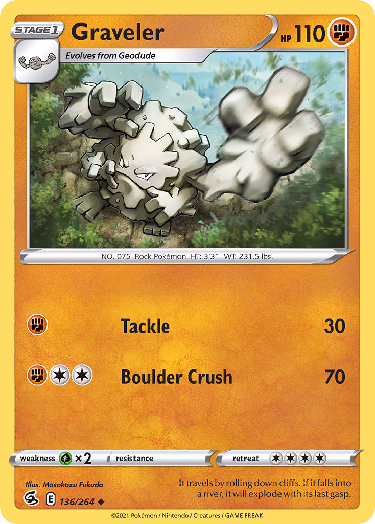 Graveler Pokemon card (136/264, Fusion Strike)