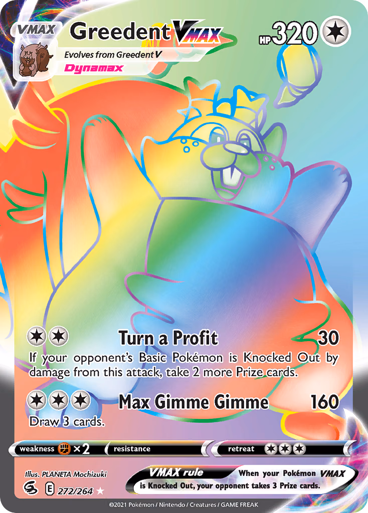 Greedent VMAX Pokemon card (272/264, Fusion Strike)