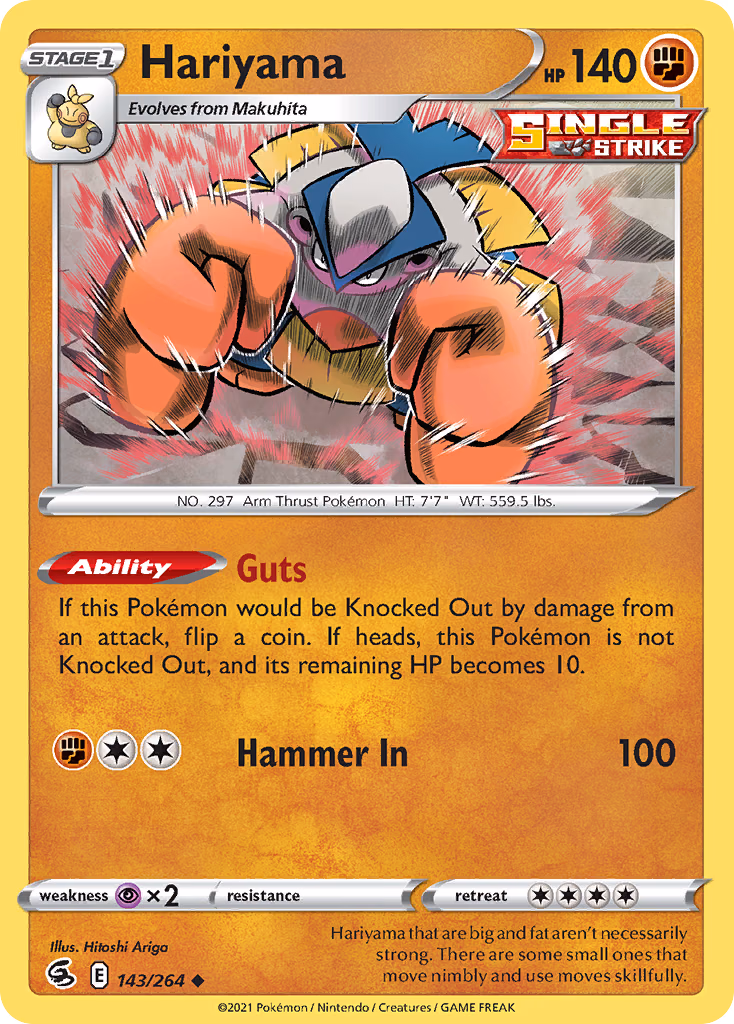 Hariyama Pokemon card (143/264, Fusion Strike)
