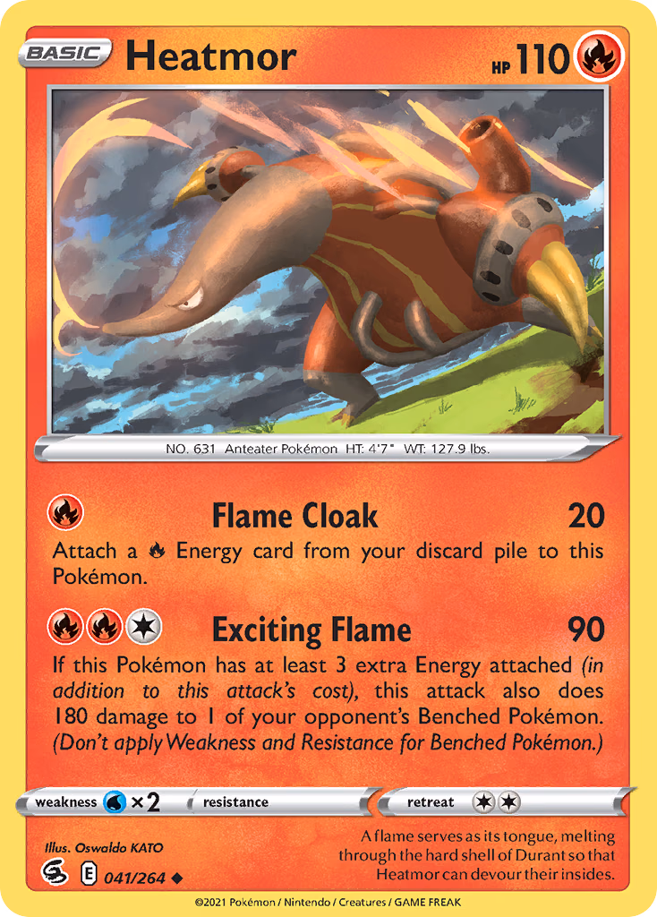 Heatmor Pokemon card (041/264, Fusion Strike)