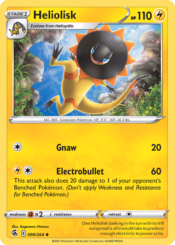 Heliolisk Pokemon card (099/264, Fusion Strike)