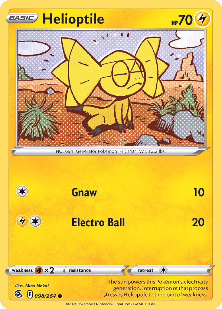 Helioptile Pokemon card (098/264, Fusion Strike)