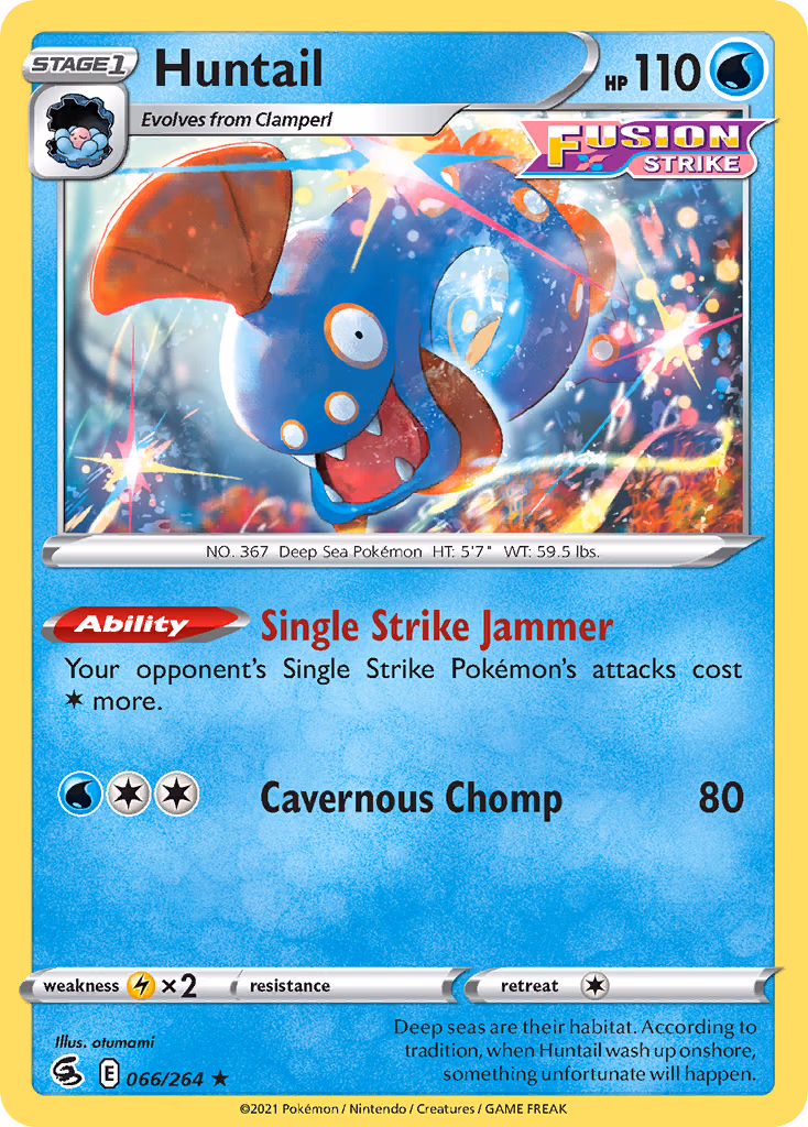 Huntail Pokemon card (066/264, Fusion Strike)