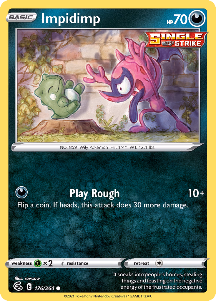 Impidimp Pokemon card (176/264, Fusion Strike)