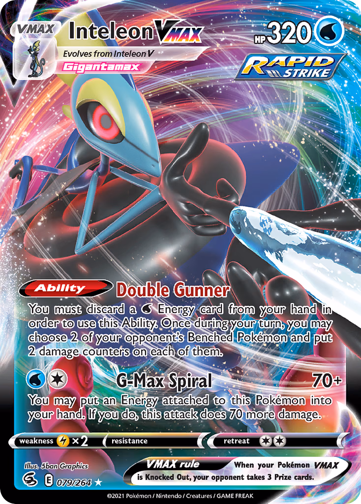 Inteleon VMAX Pokemon card (079/264, Fusion Strike)