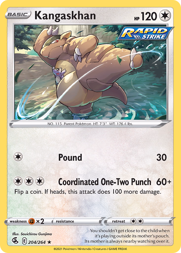 Kangaskhan Pokemon card (204/264, Fusion Strike)
