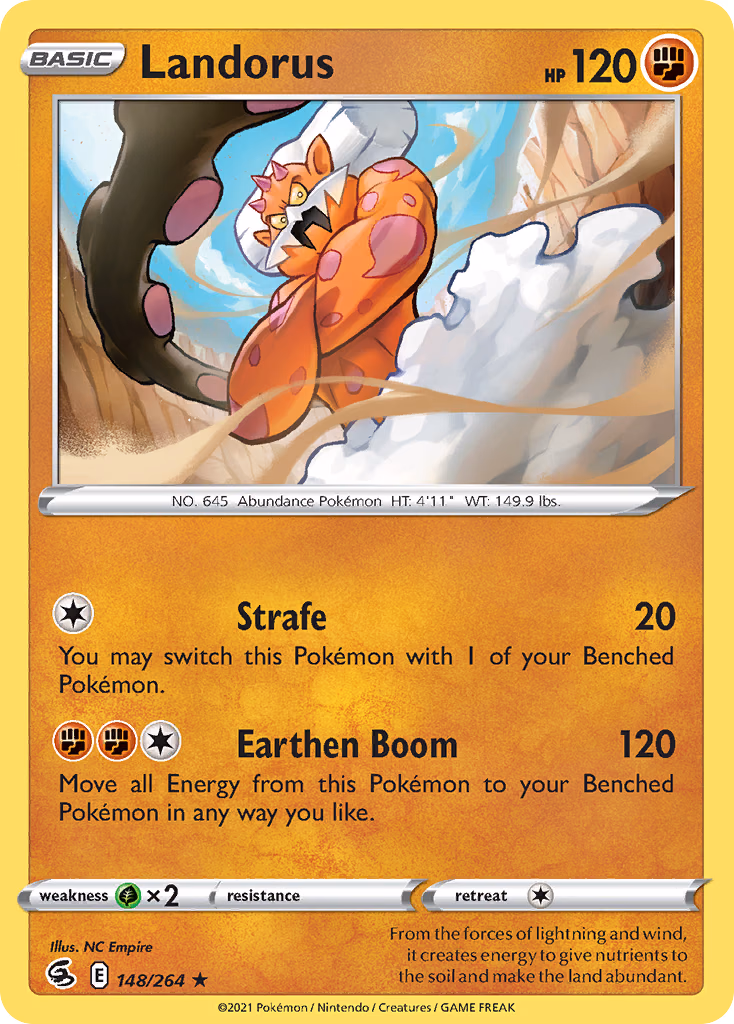 Landorus Pokemon card (148/264, Fusion Strike)