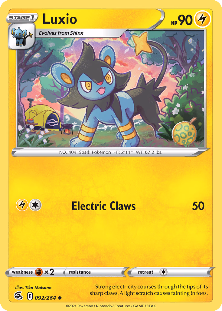 Luxio Pokemon card (092/264, Fusion Strike)