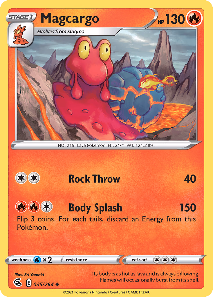Magcargo Pokemon card (035/264, Fusion Strike)