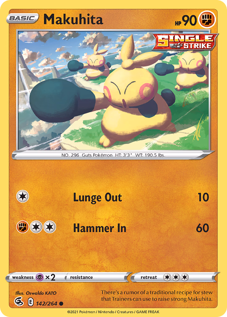 Makuhita Pokemon card (142/264, Fusion Strike)
