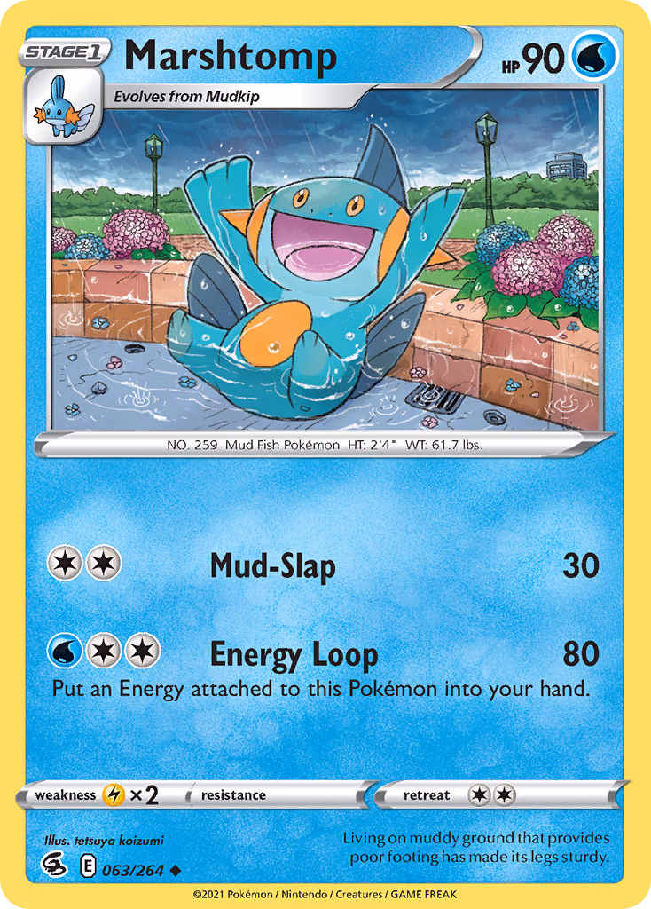Marshtomp Pokemon card (063/264, Fusion Strike)