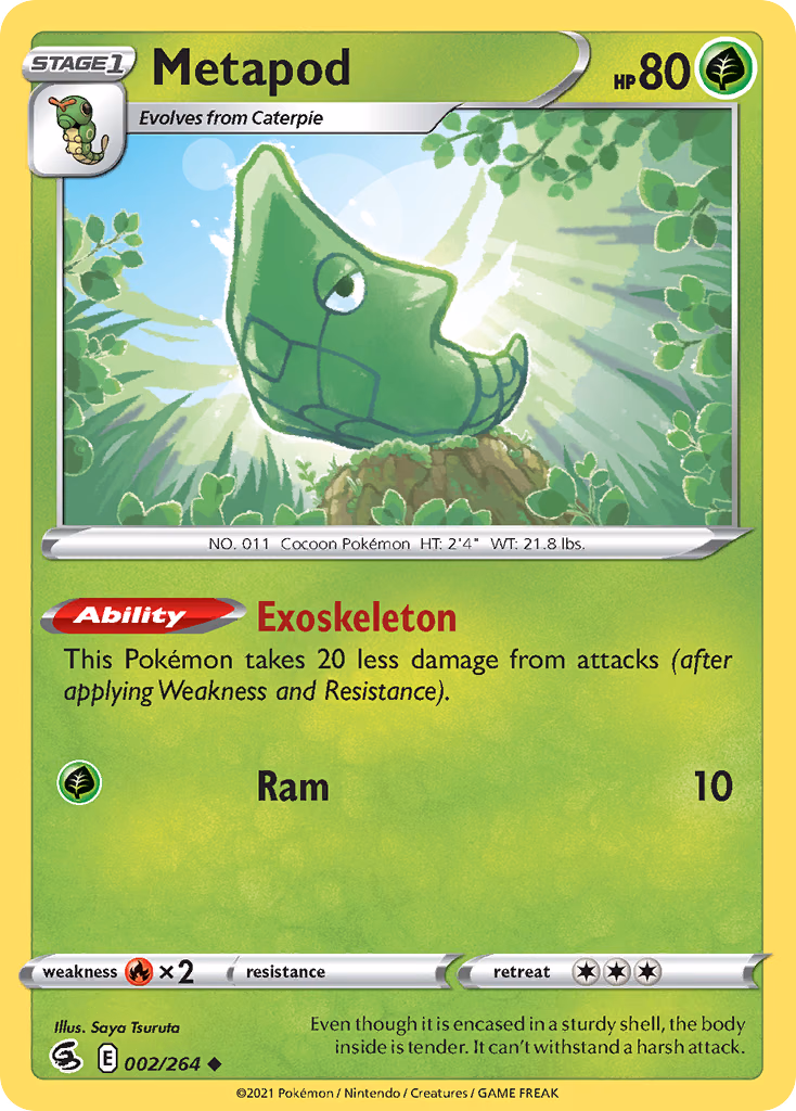 Metapod Pokemon card (002/264, Fusion Strike)