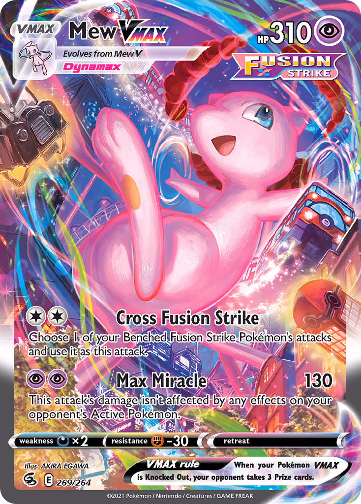 Mew VMAX Pokemon card (269/264, Fusion Strike)