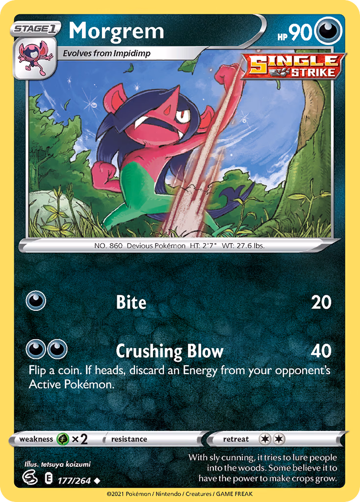 Morgrem Pokemon card (177/264, Fusion Strike)