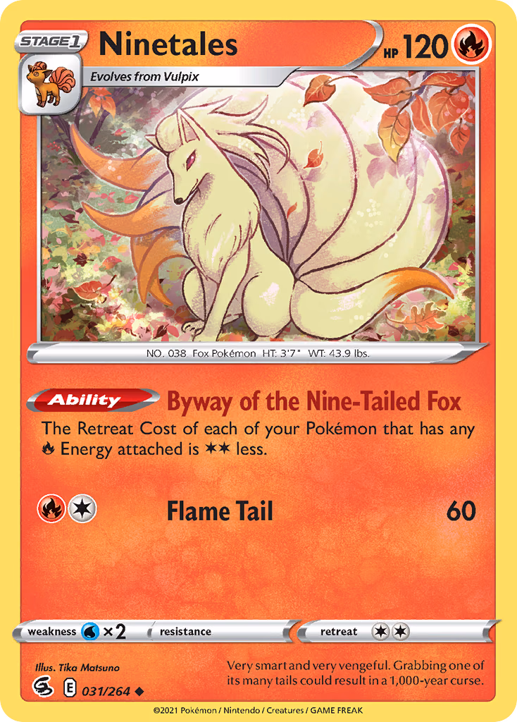 Ninetales Pokemon card (031/264, Fusion Strike)