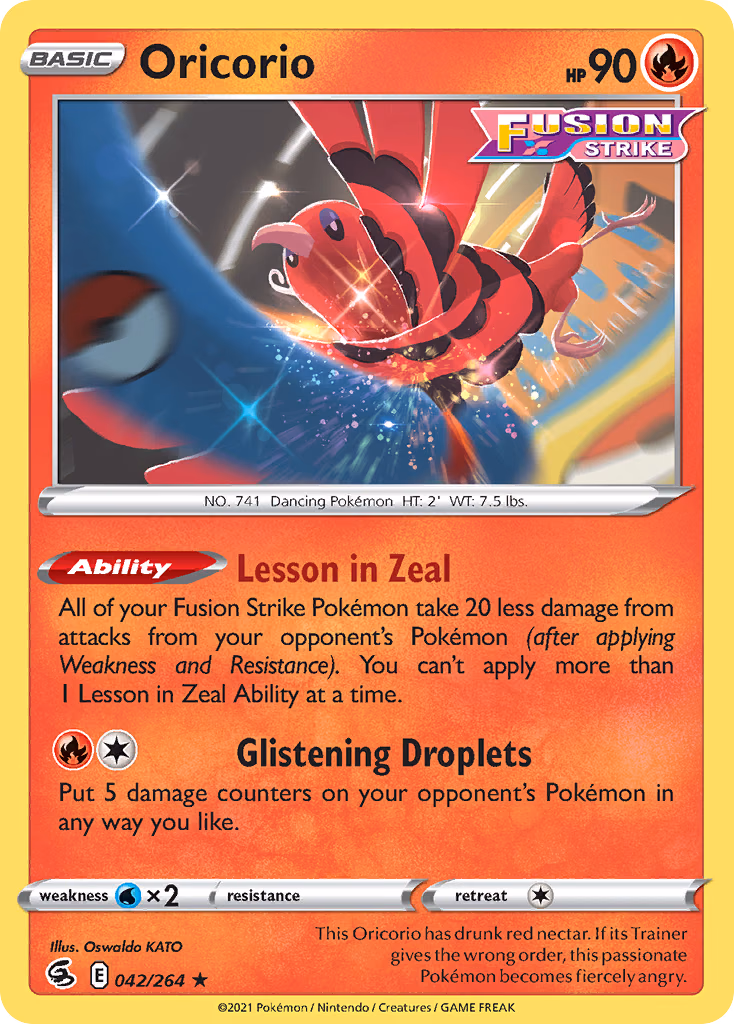 Oricorio Pokemon card (042/264, Fusion Strike)