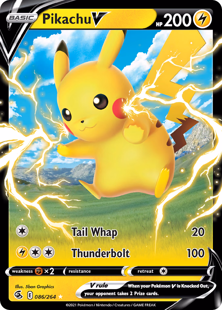 Pikachu V Pokemon card (086/264, Fusion Strike)