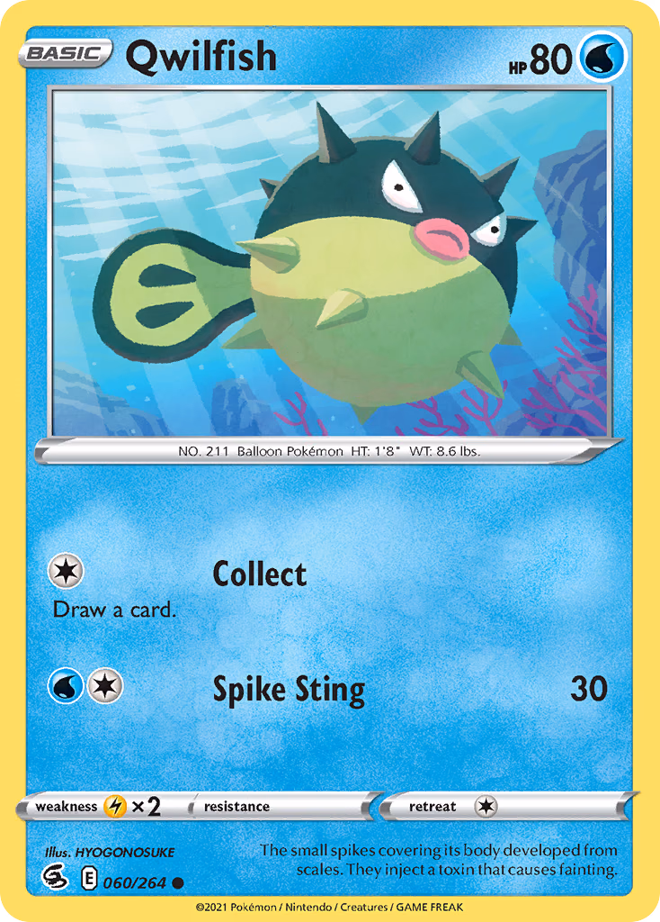 Qwilfish Pokemon card (060/264, Fusion Strike)