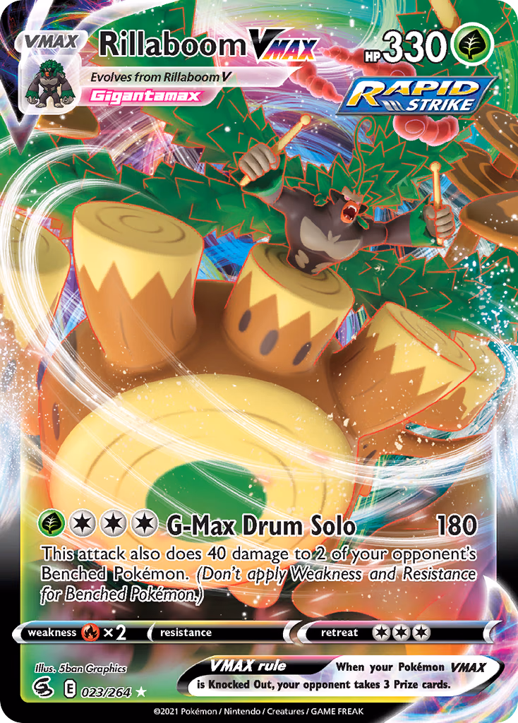 Rillaboom VMAX Pokemon card (023/264, Fusion Strike)