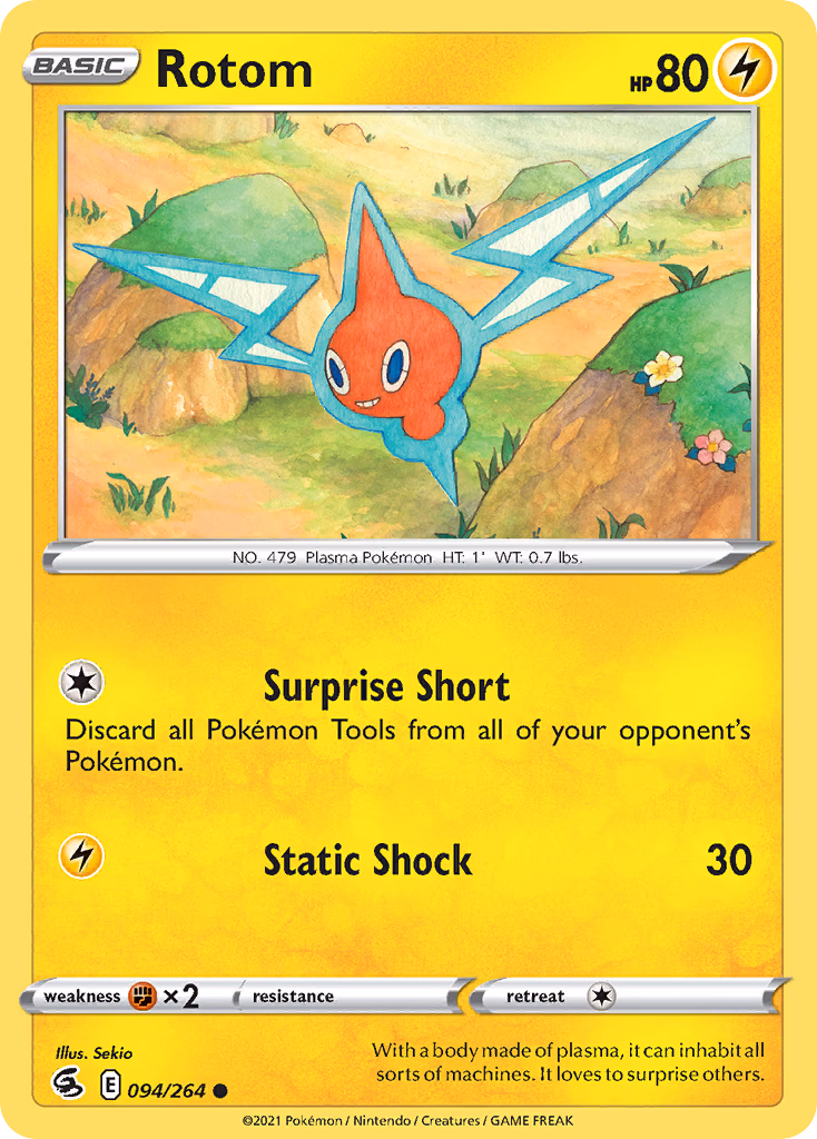 Rotom Pokemon card (094/264, Fusion Strike)