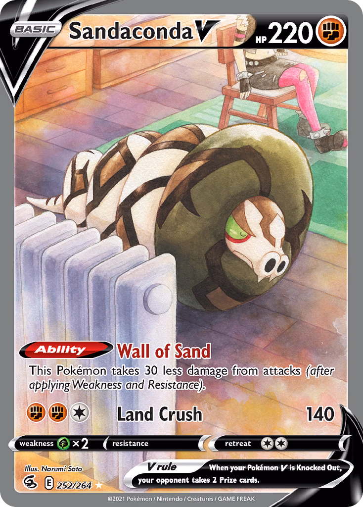 Sandaconda V Pokemon card (252/264, Fusion Strike)