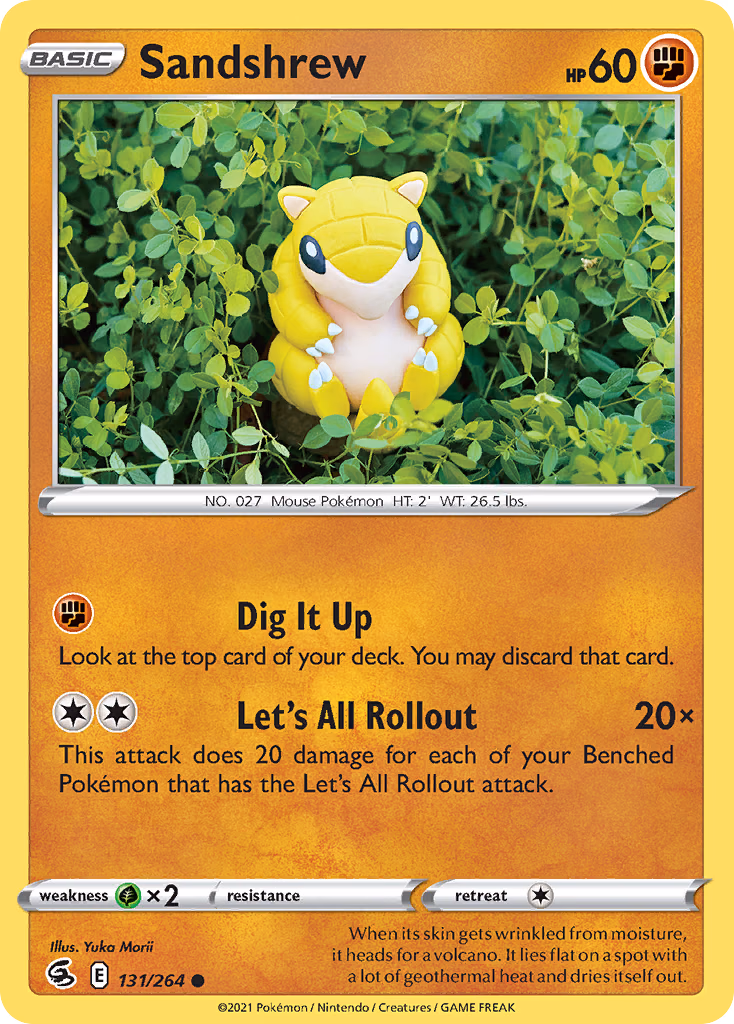 Sandshrew Pokemon card (131/264, Fusion Strike)