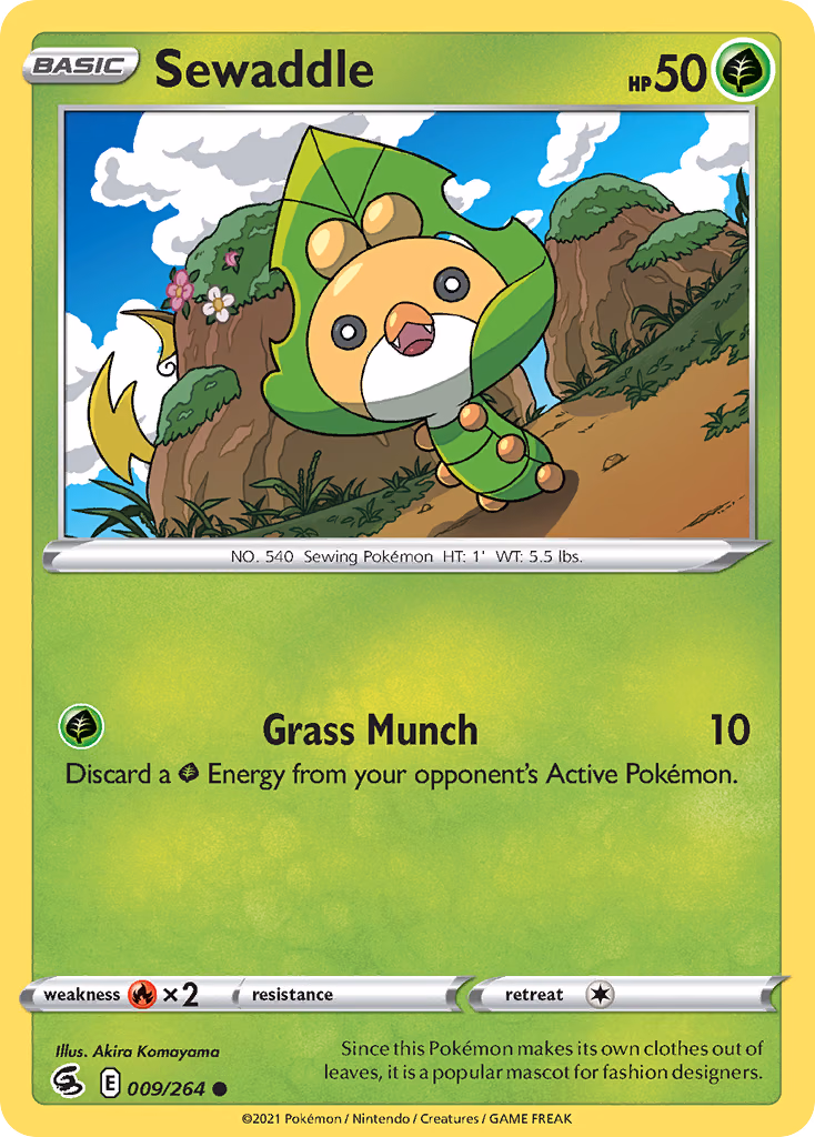 Sewaddle Pokemon card (009/264, Fusion Strike)