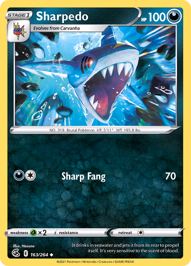 Sharpedo Pokemon card (163/264, Fusion Strike)