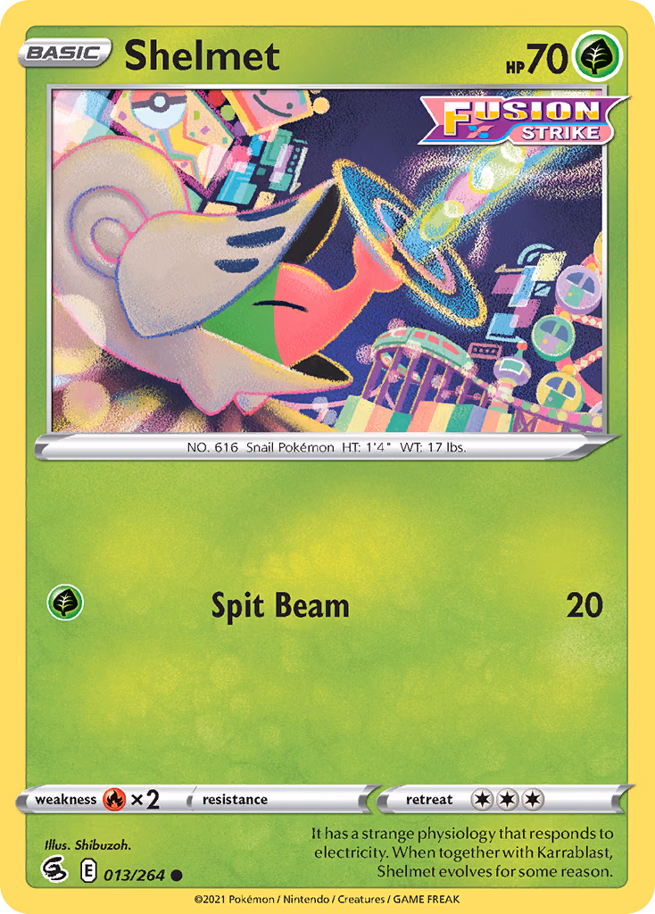 Shelmet Pokemon card (013/264, Fusion Strike)