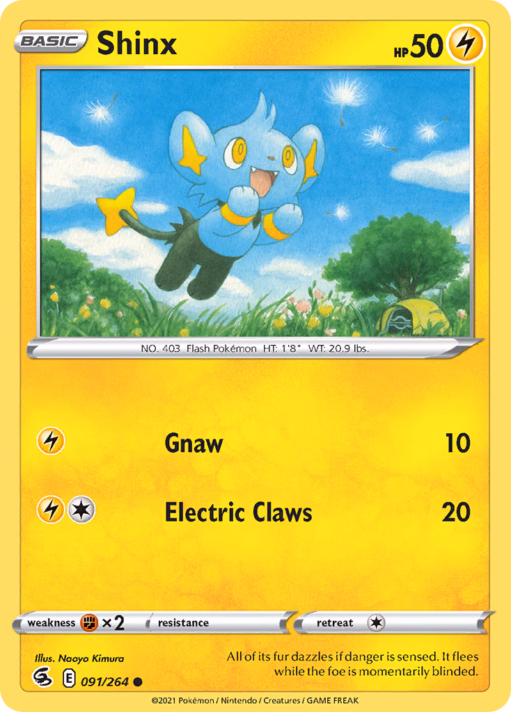 Shinx Pokemon card (091/264, Fusion Strike)