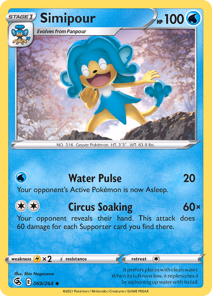 Simipour Pokemon card (069/264, Fusion Strike)