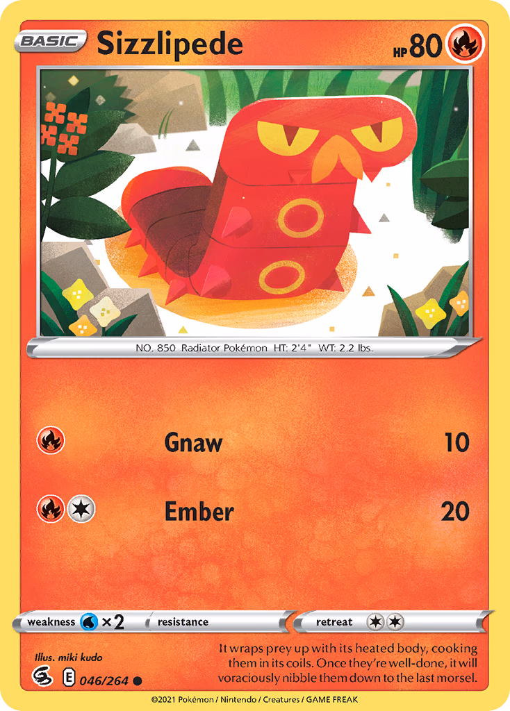 Sizzlipede Pokemon card (046/264, Fusion Strike)