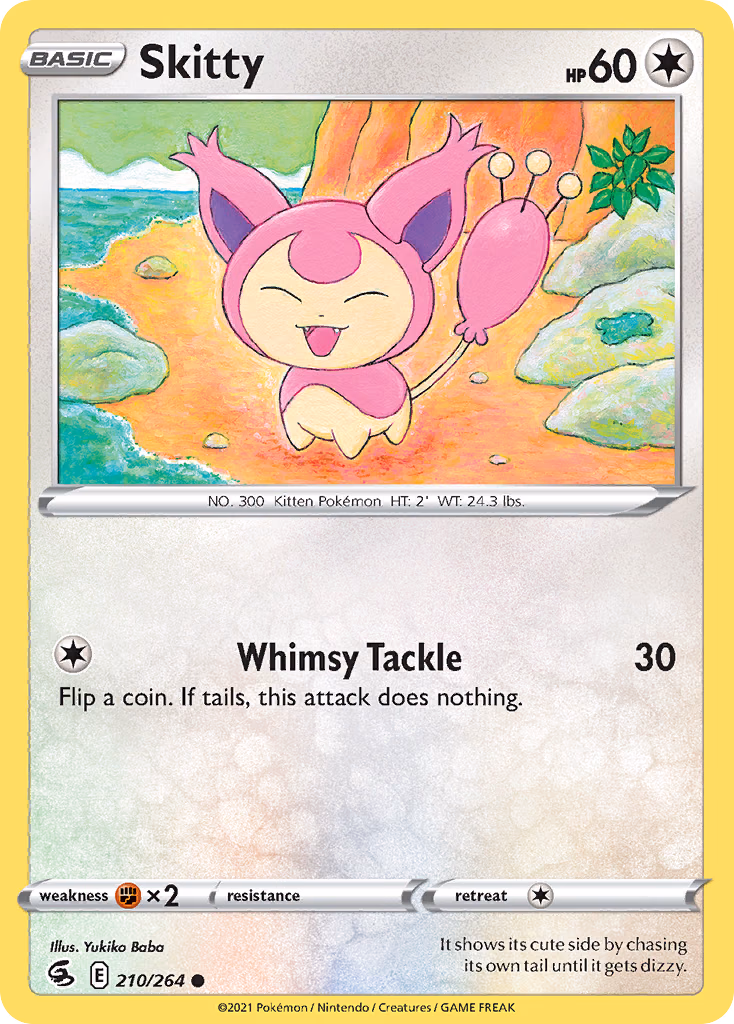 Skitty Pokemon card (210/264, Fusion Strike)