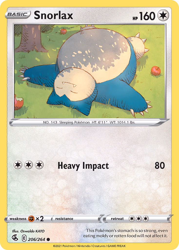 Snorlax Pokemon card (206/264, Fusion Strike)