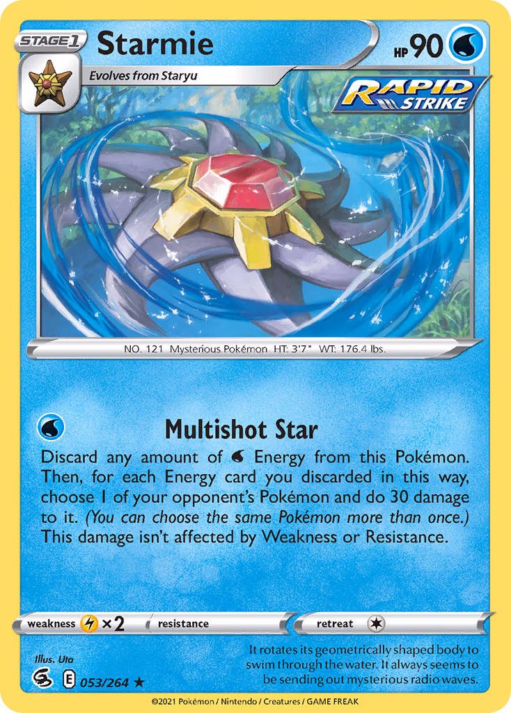 Starmie Pokemon card (053/264, Fusion Strike)