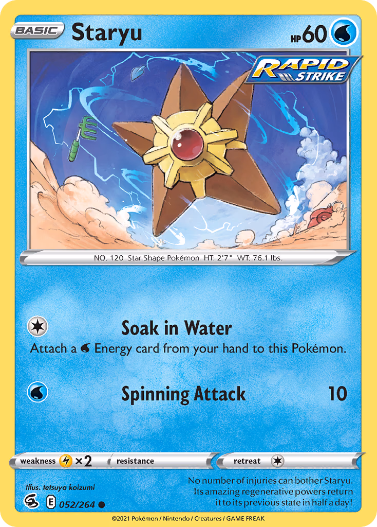 Staryu Pokemon card (052/264, Fusion Strike)
