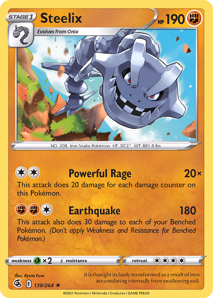 Steelix Pokemon card (139/264, Fusion Strike)