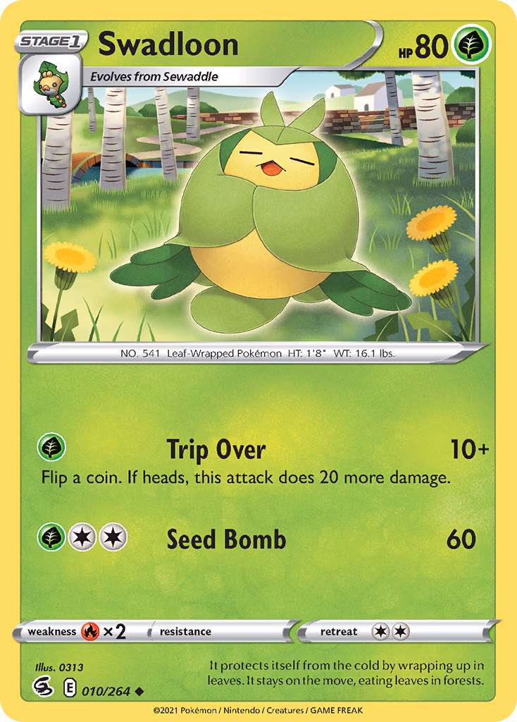 Swadloon Pokemon card (010/264, Fusion Strike)