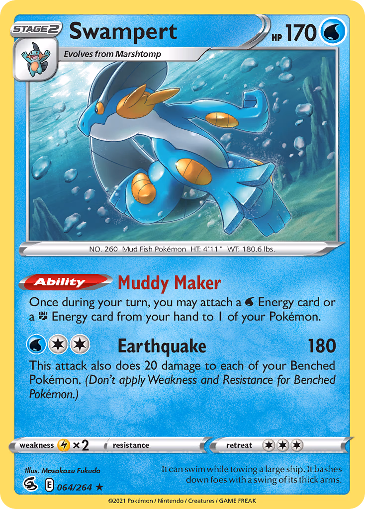 Swampert Pokemon card (064/264, Fusion Strike)