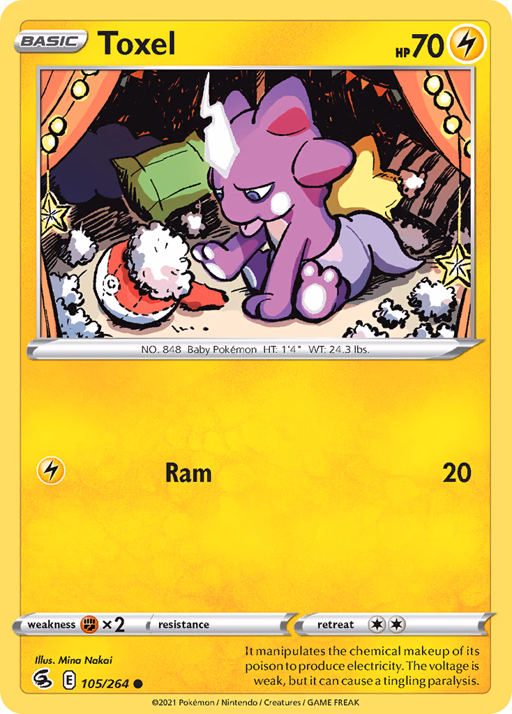 Toxel Pokemon card (105/264, Fusion Strike)