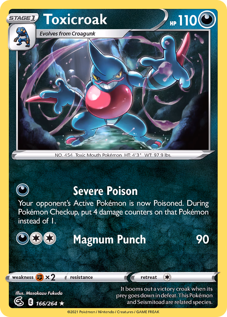 Toxicroak Pokemon card (166/264, Fusion Strike)