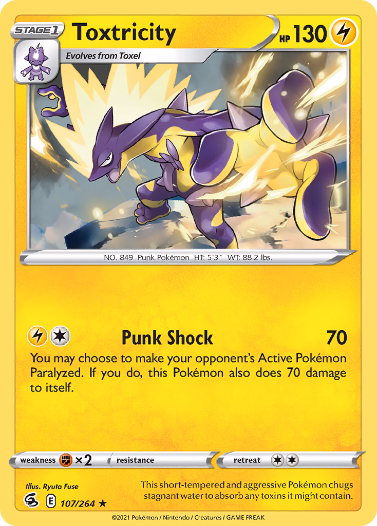 Toxtricity Pokemon card (107/264, Fusion Strike)