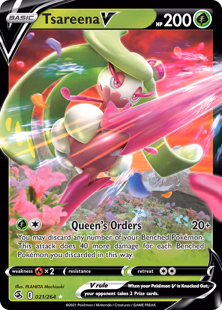 Tsareena V Pokemon card (021/264, Fusion Strike)