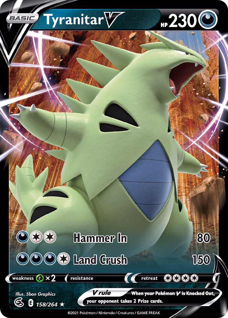 Tyranitar V Pokemon card (158/264, Fusion Strike)