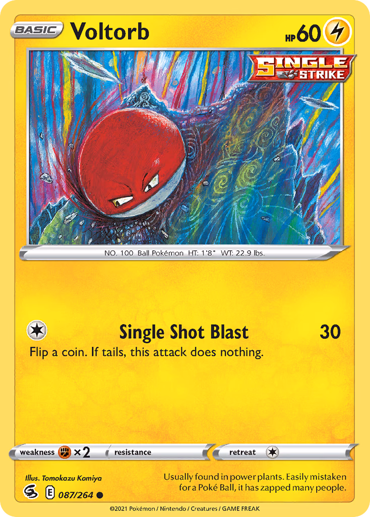 Voltorb Pokemon card (087/264, Fusion Strike)