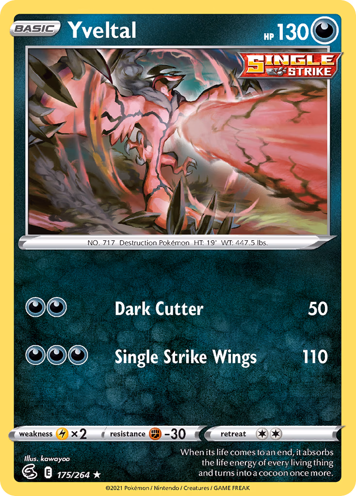 Yveltal Pokemon card (175/264, Fusion Strike)