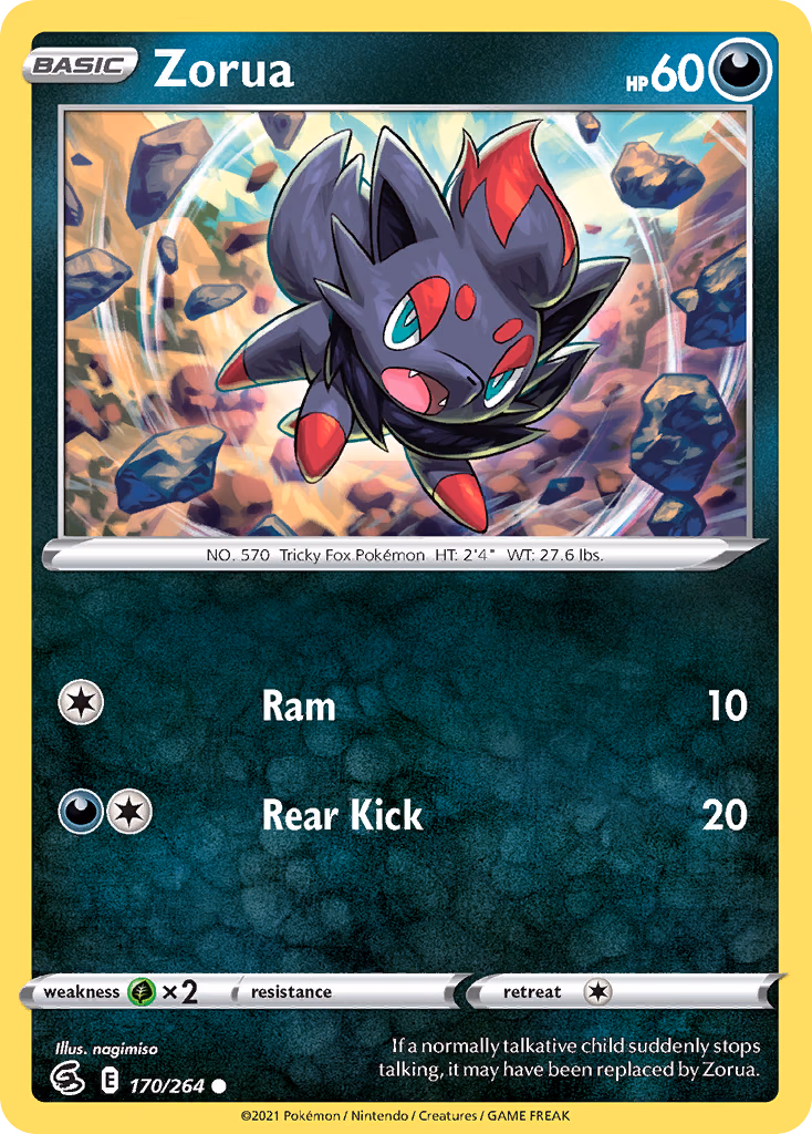 Zorua Pokemon card (170/264, Fusion Strike)