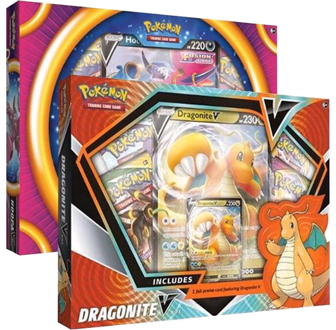 Pokemon Fusion Strike Hoopa V Box / Dragonite V Box [Set of 2]