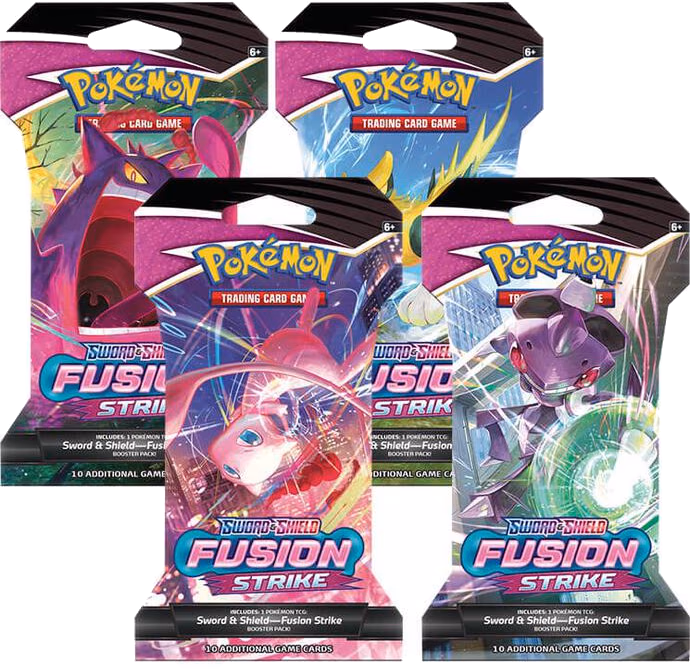 Pokemon Fusion Strike Sleeved Booster Pack Art Bundle [Set of 4]